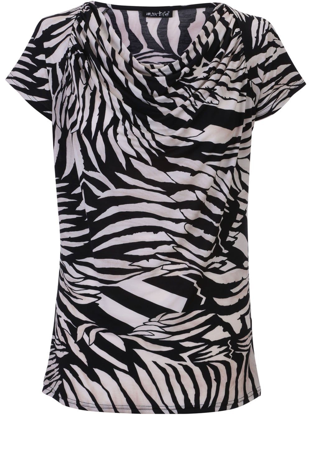 Cowl Neck Bold Print Top