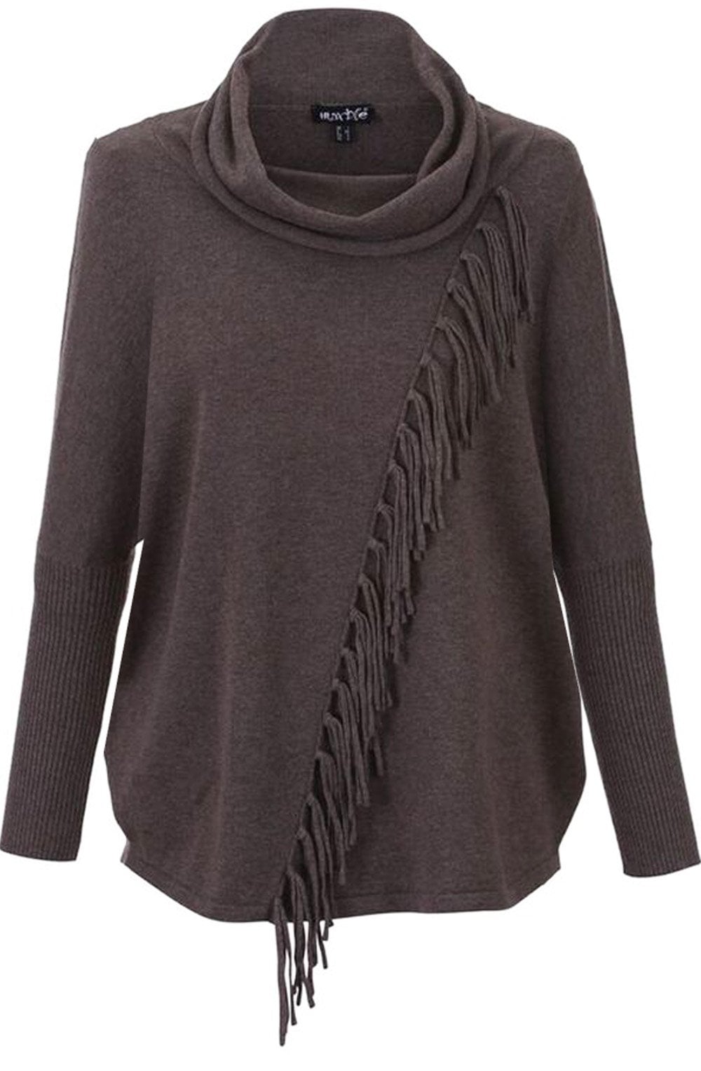 Cowl neck dark Taupe Sweater