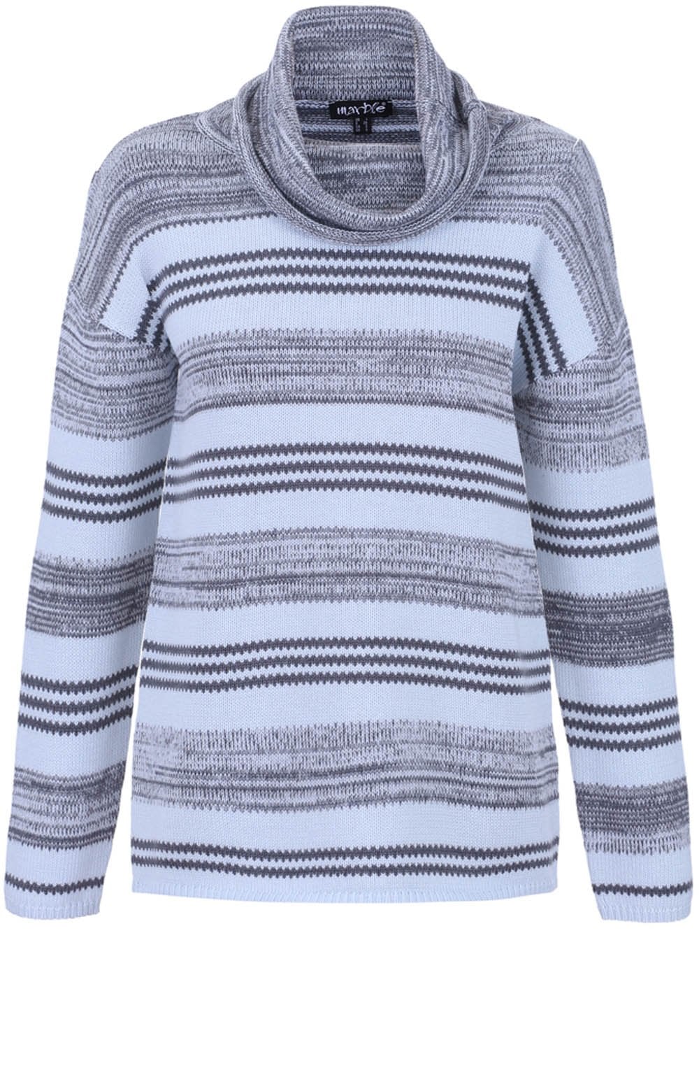 Cowl Neck Striped Sweater