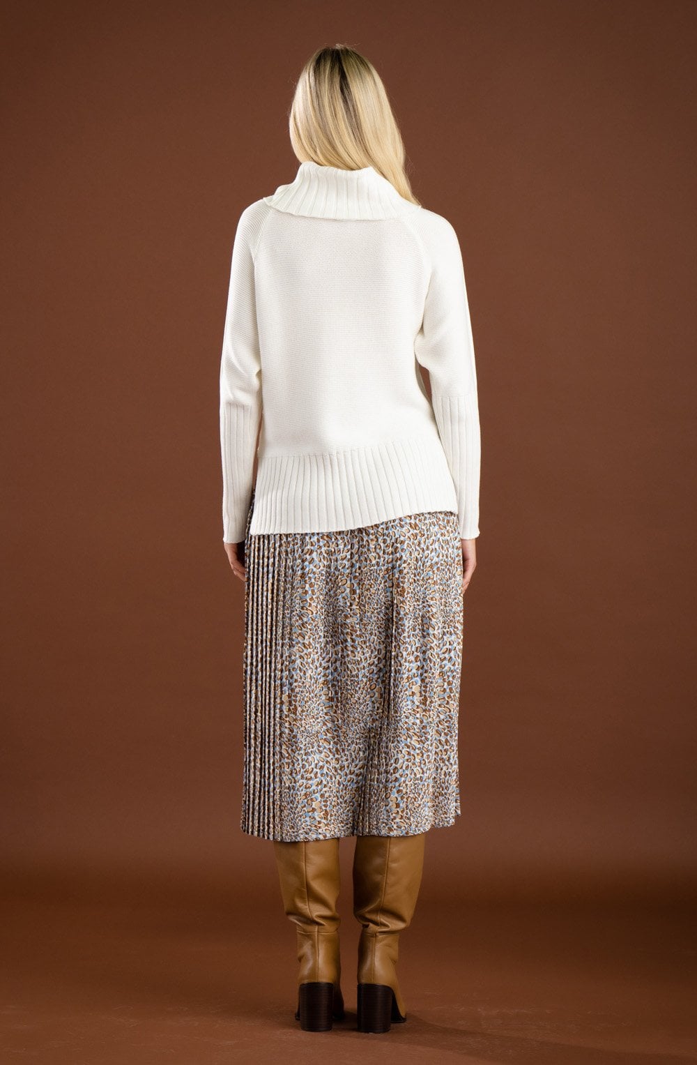 Cream Oversized Cowl Neck Relaxed Jumper