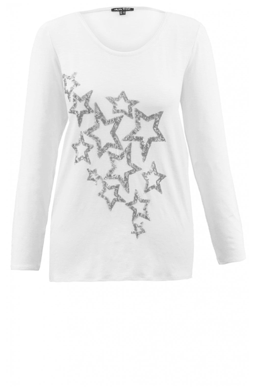Cream Sequin Star Design Top