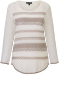 Cream & Taupe Striped Knit Jumper