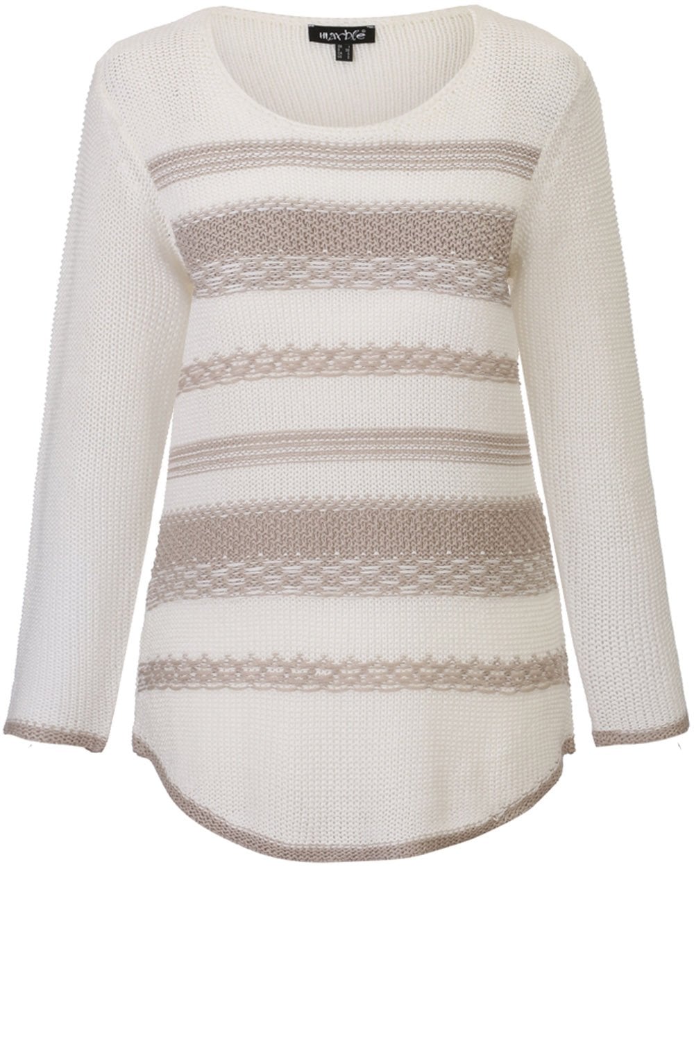 Cream & Taupe Striped Knit Jumper