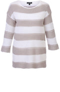 Cream & Taupe Striped Knit Jumper