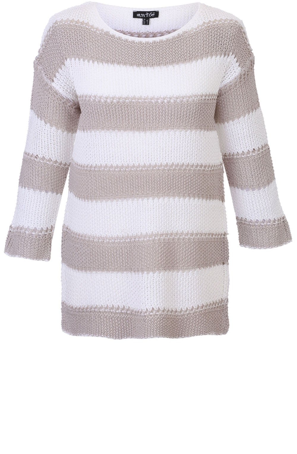 Cream & Taupe Striped Knit Jumper