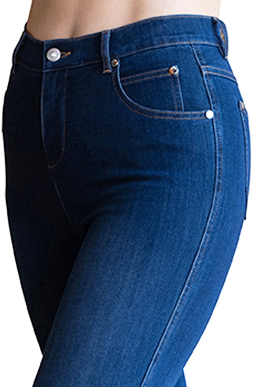 Dark Blue Denim Straight Leg Jeans