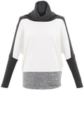 Dark Grey & White Cowl Neck Jumper