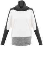 Dark Grey & White Cowl Neck Jumper