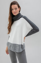 Dark Grey & White Cowl Neck Jumper