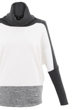 Dark Grey & White Cowl Neck Jumper