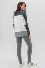 Dark Grey & White Cowl Neck Jumper