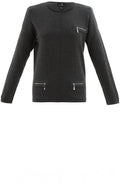 Dark Grey Zip Detail Sweater