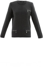 Dark Grey Zip Detail Sweater