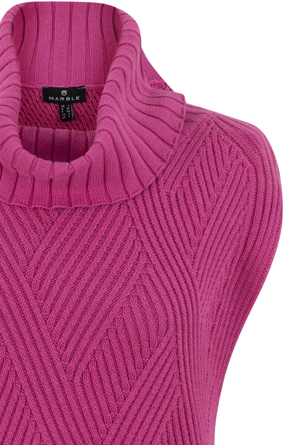 Dark Pink Cowl Neck Sleeveless Jumper
