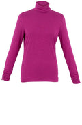 Dark Pink Jersey Polo Neck Top