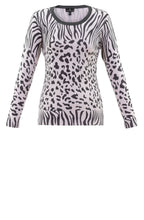 Dusty Pink and Grey Animal Print Jumper