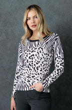 Dusty Pink and Grey Animal Print Jumper