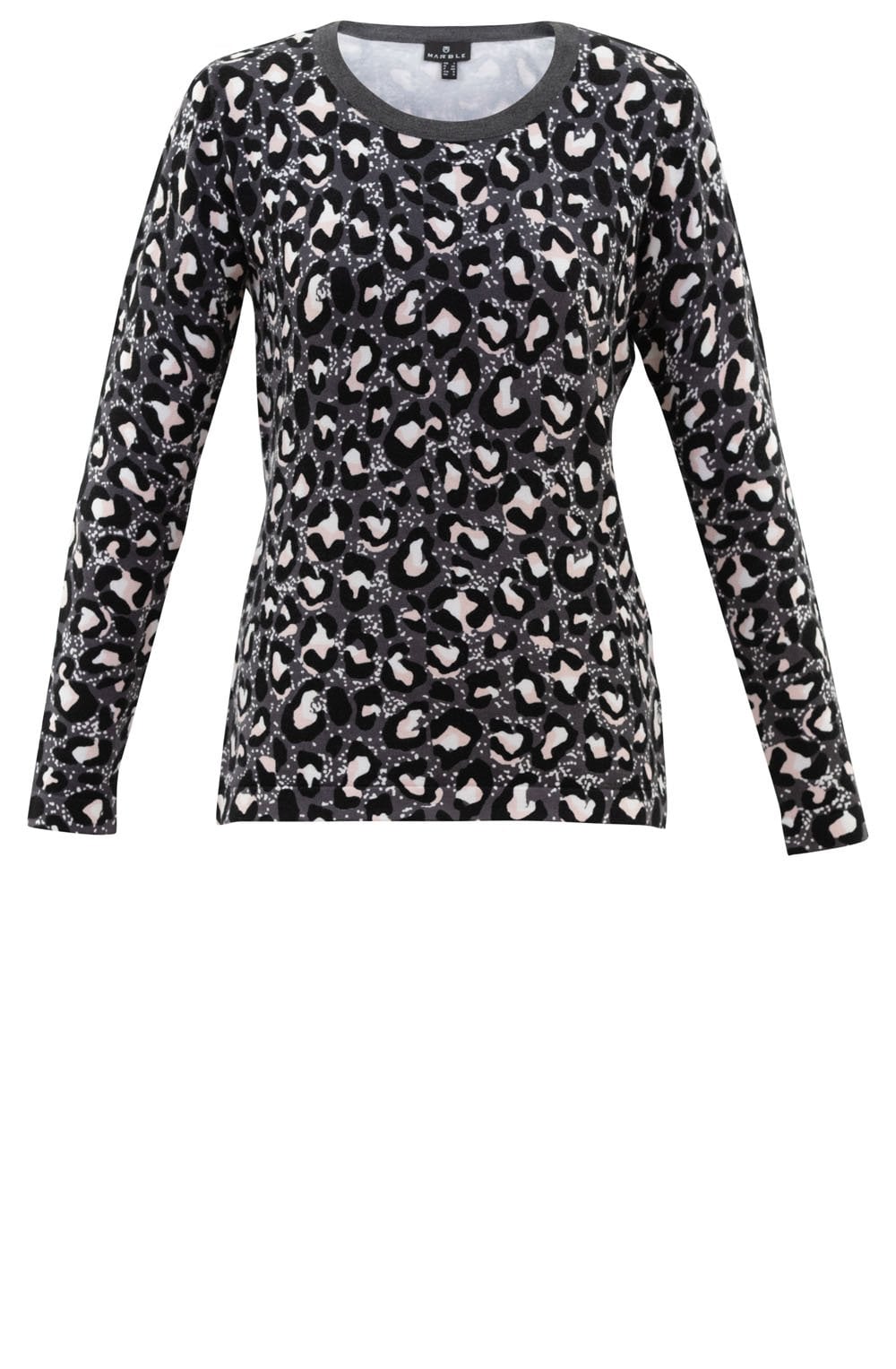 Dusty Pink and Grey Leopard Print Jumper