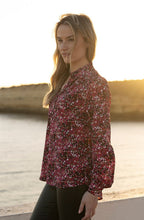 Fuchsia Abstract Print Silk Touch Blouse