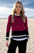 Fuchsia and Black Animal Print Jumper