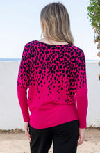 Fuchsia and Black Splodge Batwing Jumper