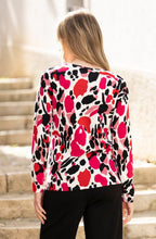 Fuchsia and Red Abstract Print Jumper