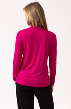 Fuchsia Jersey Polo Neck Top