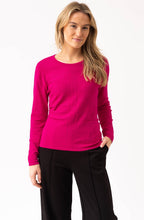 Fuchsia Knitted Stripe and Delicate Sparkle Jumper