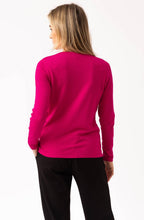 Fuchsia Knitted Stripe and Delicate Sparkle Jumper