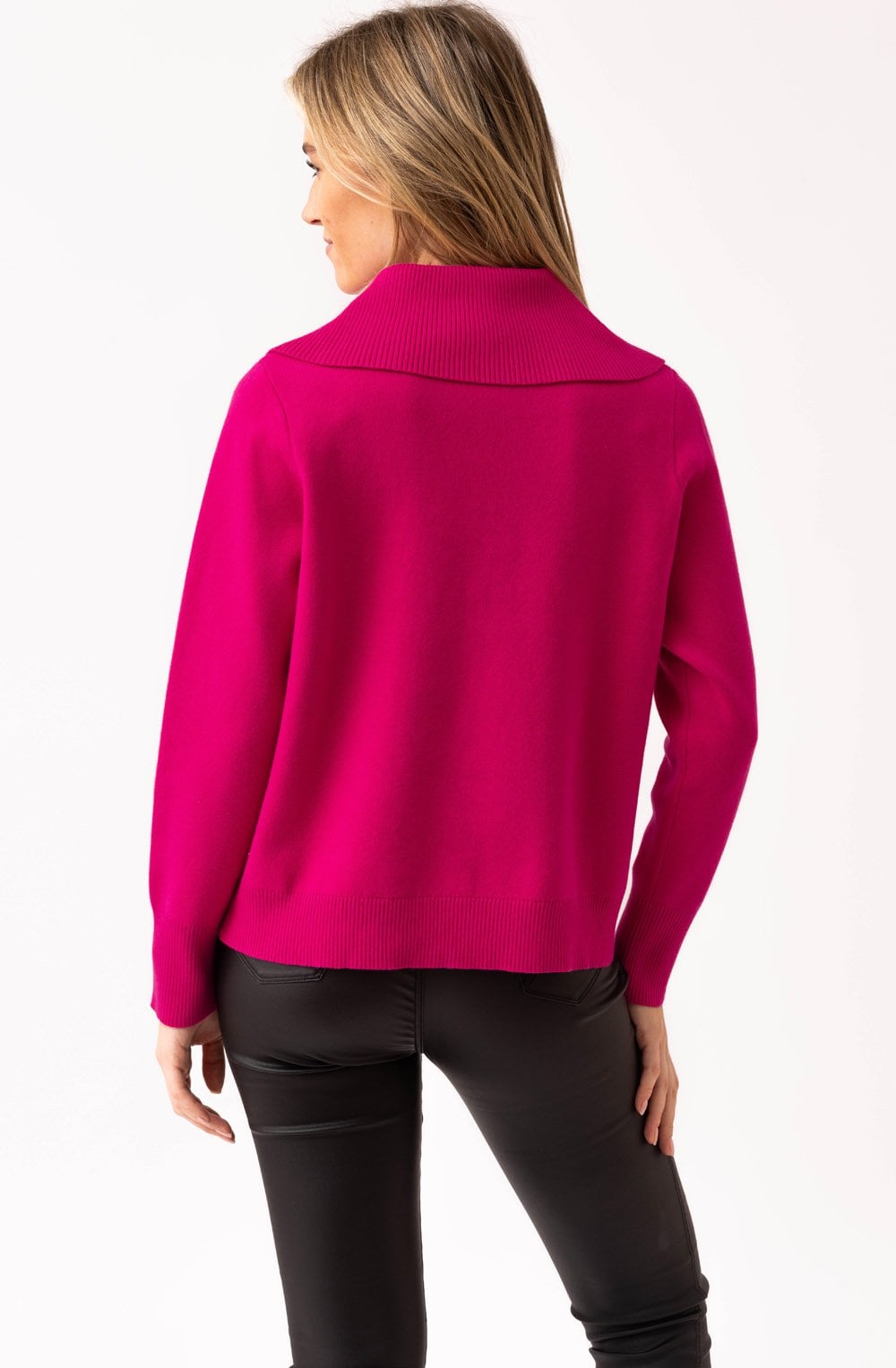Fuchsia Oversized Collar Jumper
