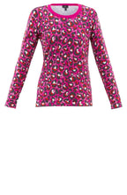 Fuschia Pink and Grey Leopard Print Jumper