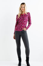 Fuschia Pink and Grey Leopard Print Jumper