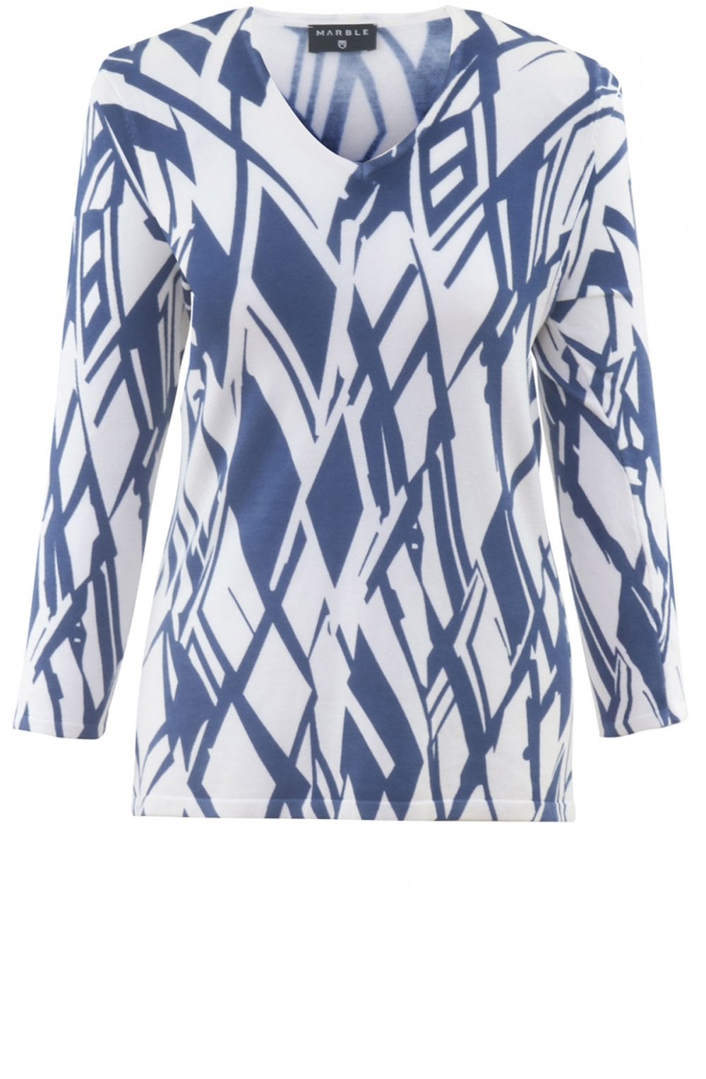 Marble Graphic Print Knit Jumper