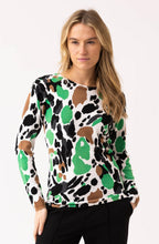 Green and Black Abstract Print Jumper