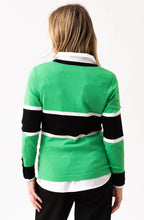 Green and Black Faux Pocket Sweater