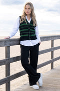 Green and Black Knitted Waistcoat