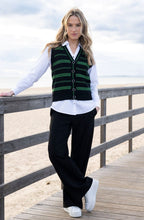 Green and Black Knitted Waistcoat