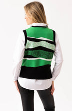 Green and Black Removable Snood Knitted Vest