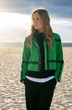 Green and Black Round Neck Cardigan