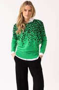 Green and Black Splodge Batwing Jumper