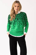 Green and Black Splodge Batwing Jumper