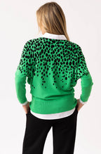 Green and Black Splodge Batwing Jumper