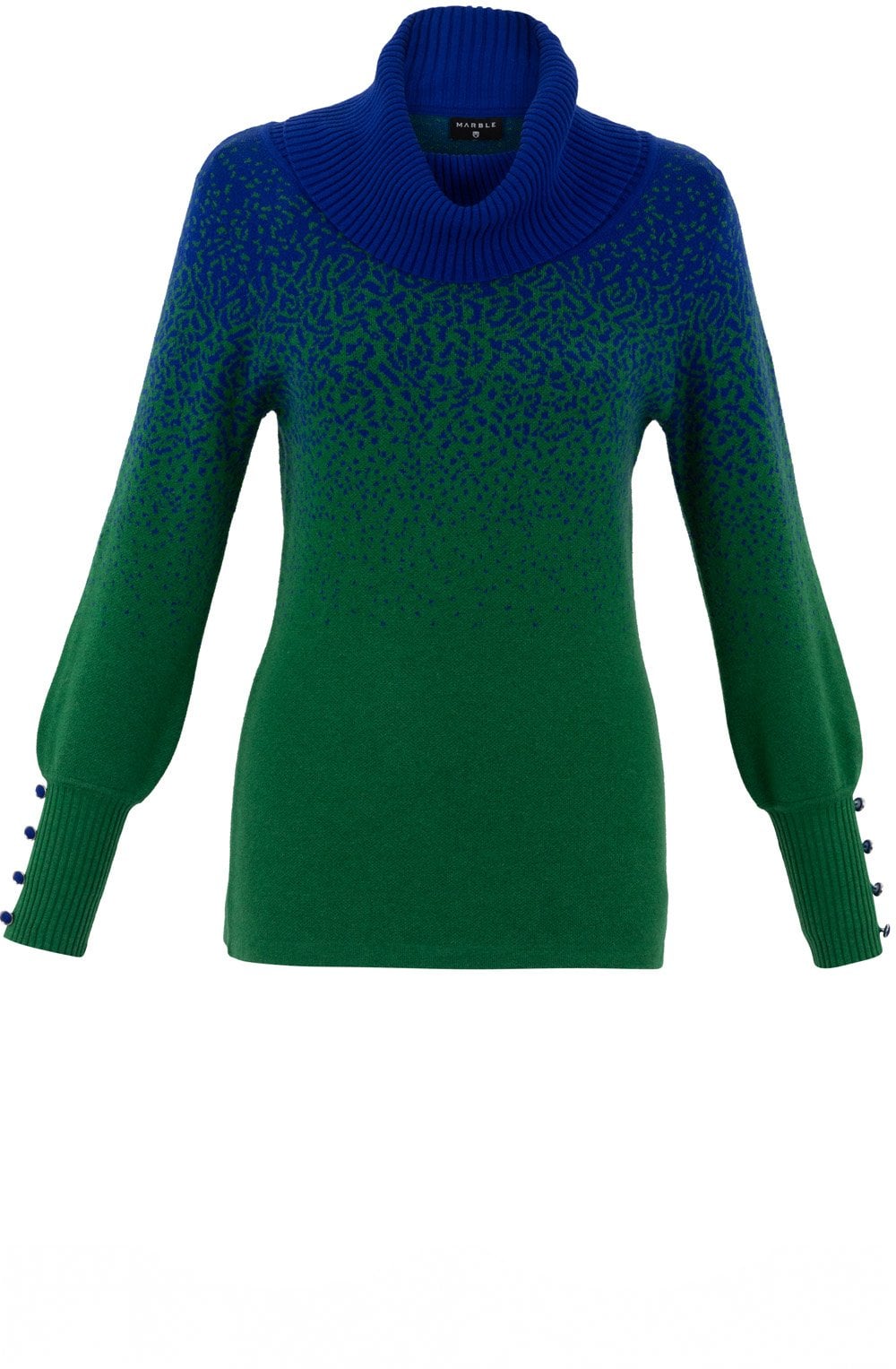 Green and Blue Gradual Fleck Jumper