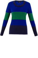 Green and Blue Neck Detail Jumper