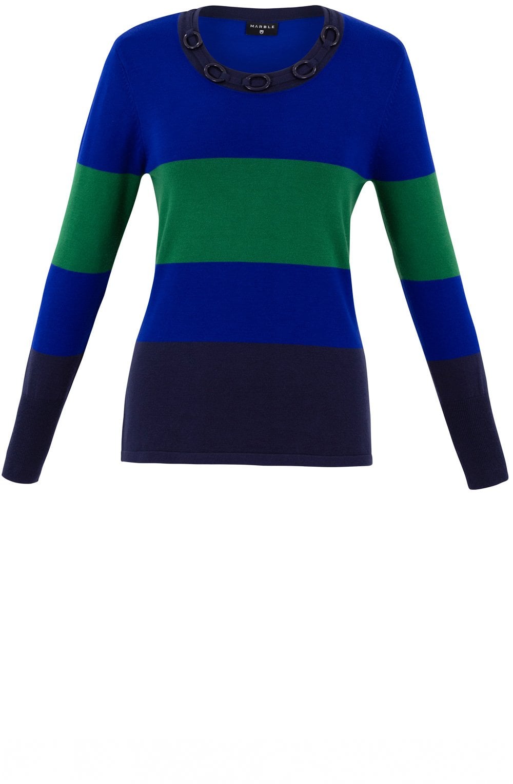 Green and Blue Neck Detail Jumper