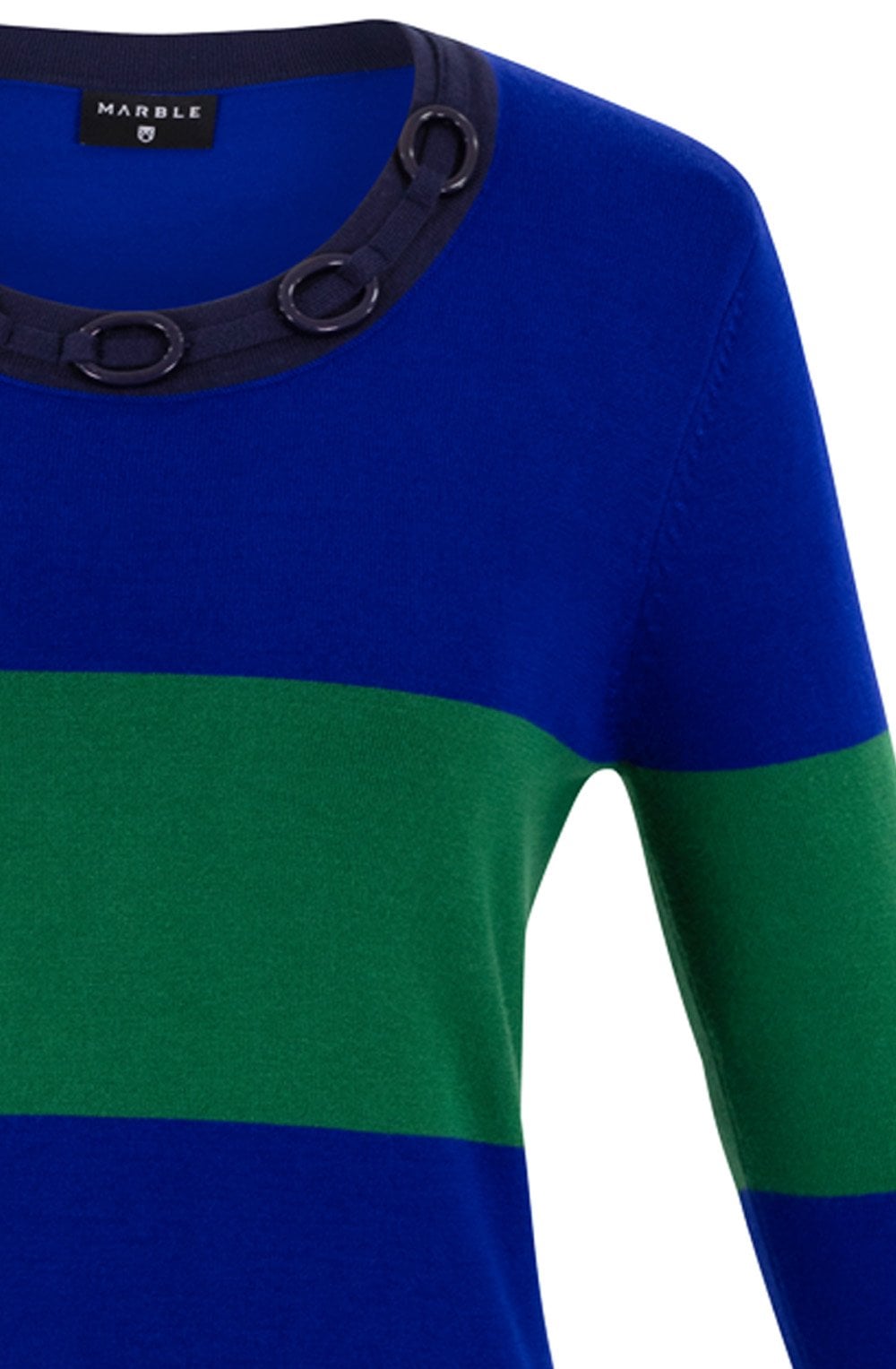 Green and Blue Neck Detail Jumper
