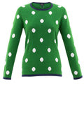 Green and Navy Spot Print Jumper