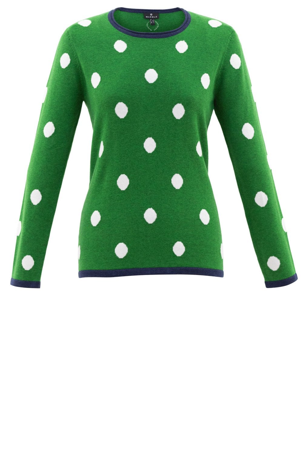 Green and Navy Spot Print Jumper