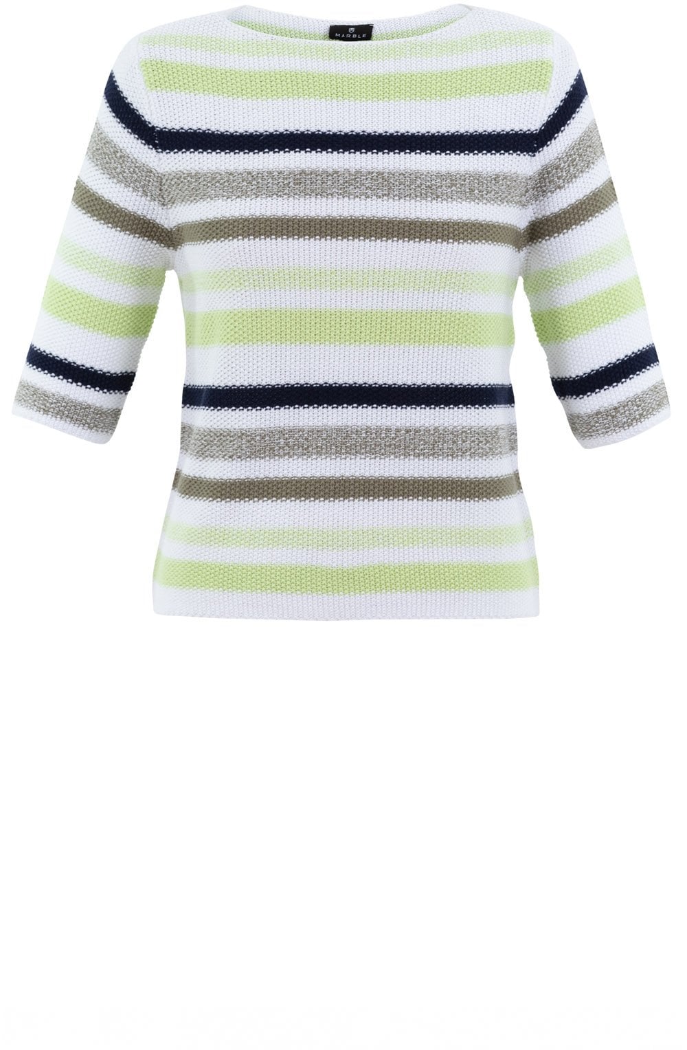 Green and Navy Striped Jumper