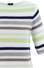 Green and Navy Striped Jumper